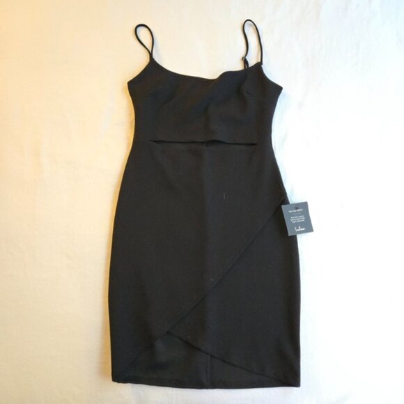 Lulus Cutout On The Town Black Cutout Bodycon Dress - NWT, broken strap - Picture 13 of 14